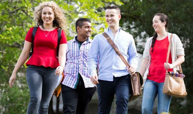 Students walking in campus